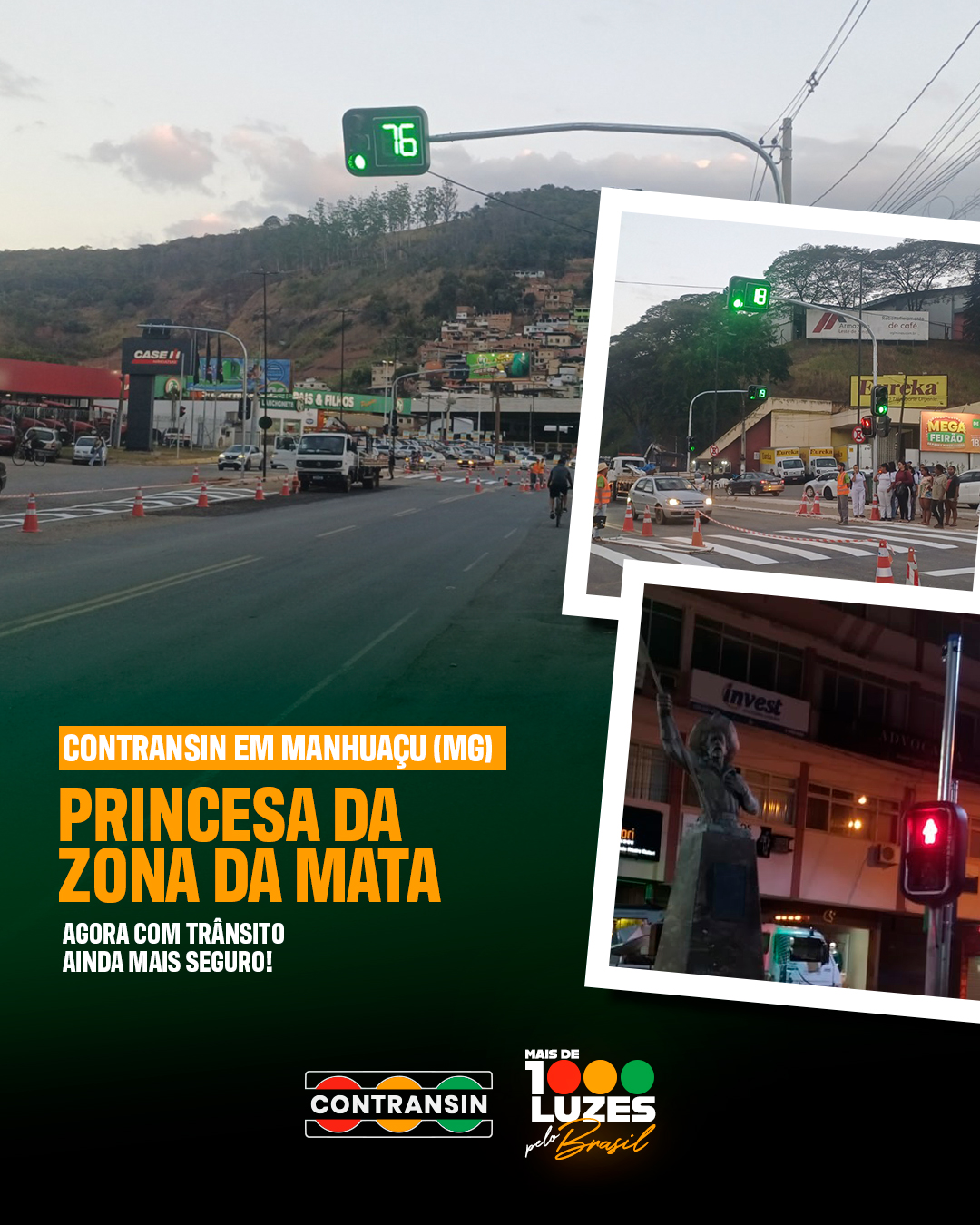 Nova sinalização viária em Manhuaçu (MG) fortalece a segurança no trânsito da “Princesa da Zona da Mata”